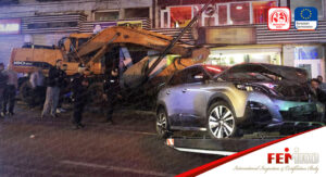 Bursa’da Freni Boşalan İş Makinesi Kaza Yaptı