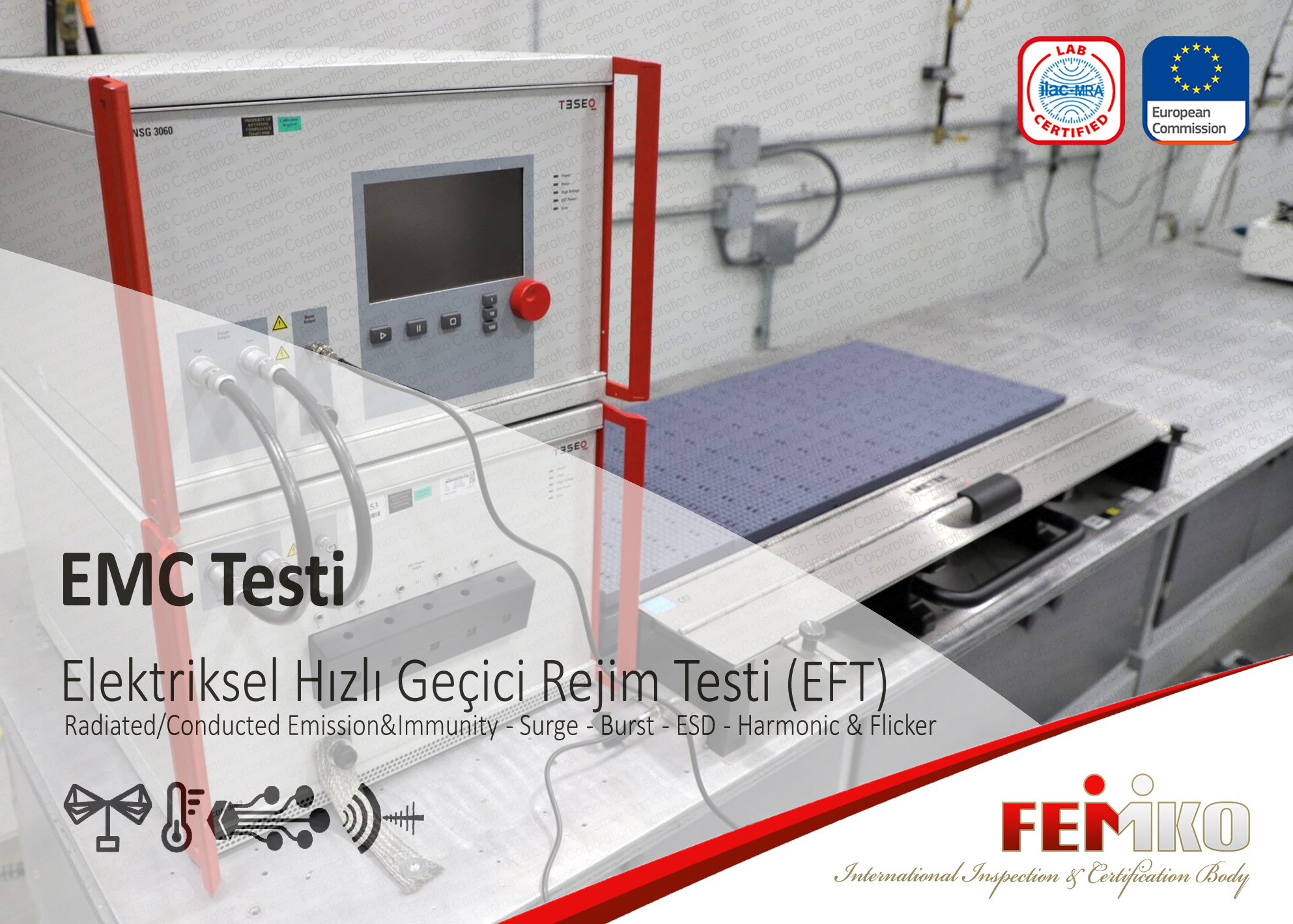 EN IEC 61000-4-4 Elektriksel Ani Geçici Darbeye Karşı Bağışıklık (EFT Electrical Fast Transient Test) EMC Testi