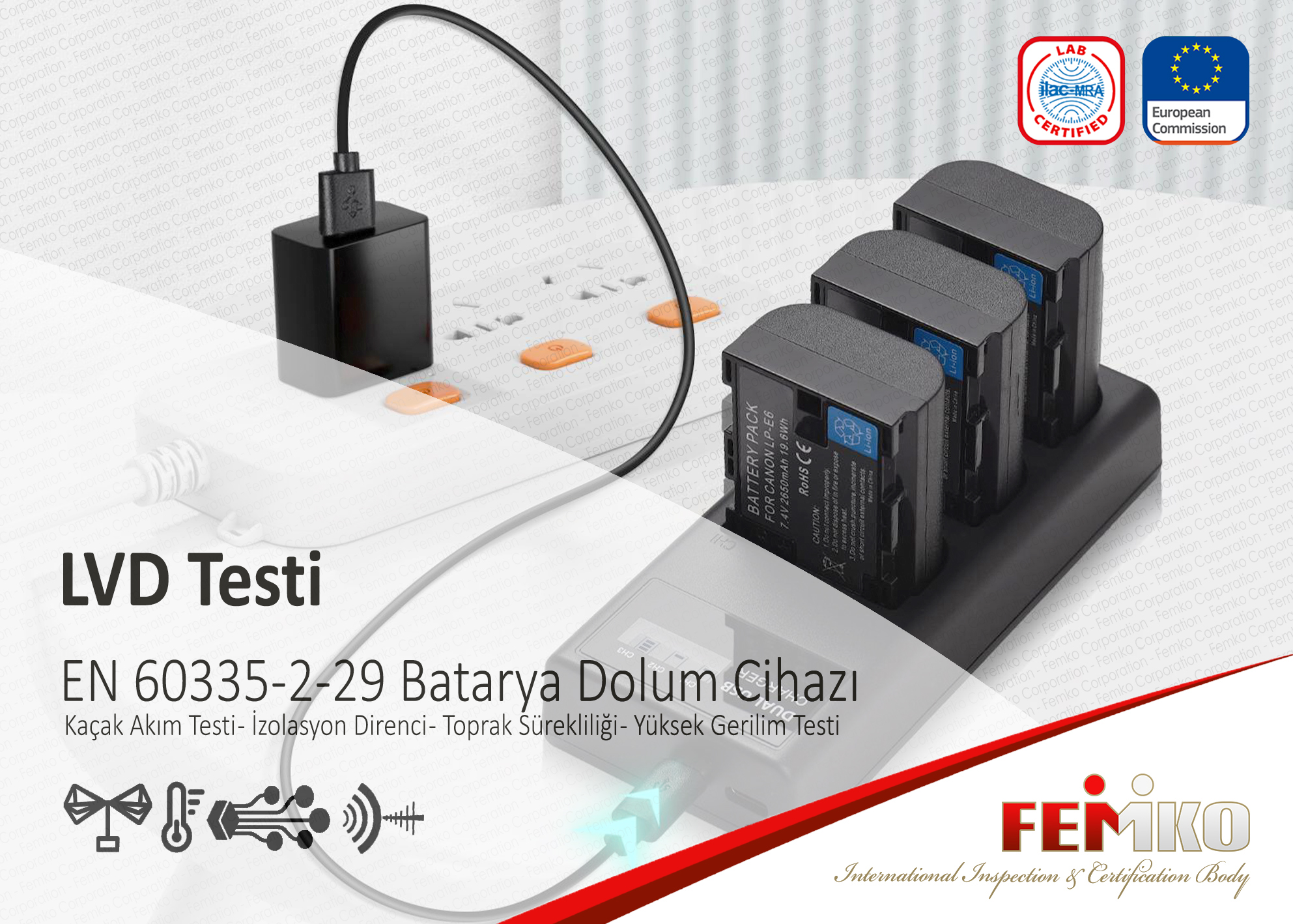EN IEC 60335-2-29 Batarya Dolum Cihazı LVD Testi