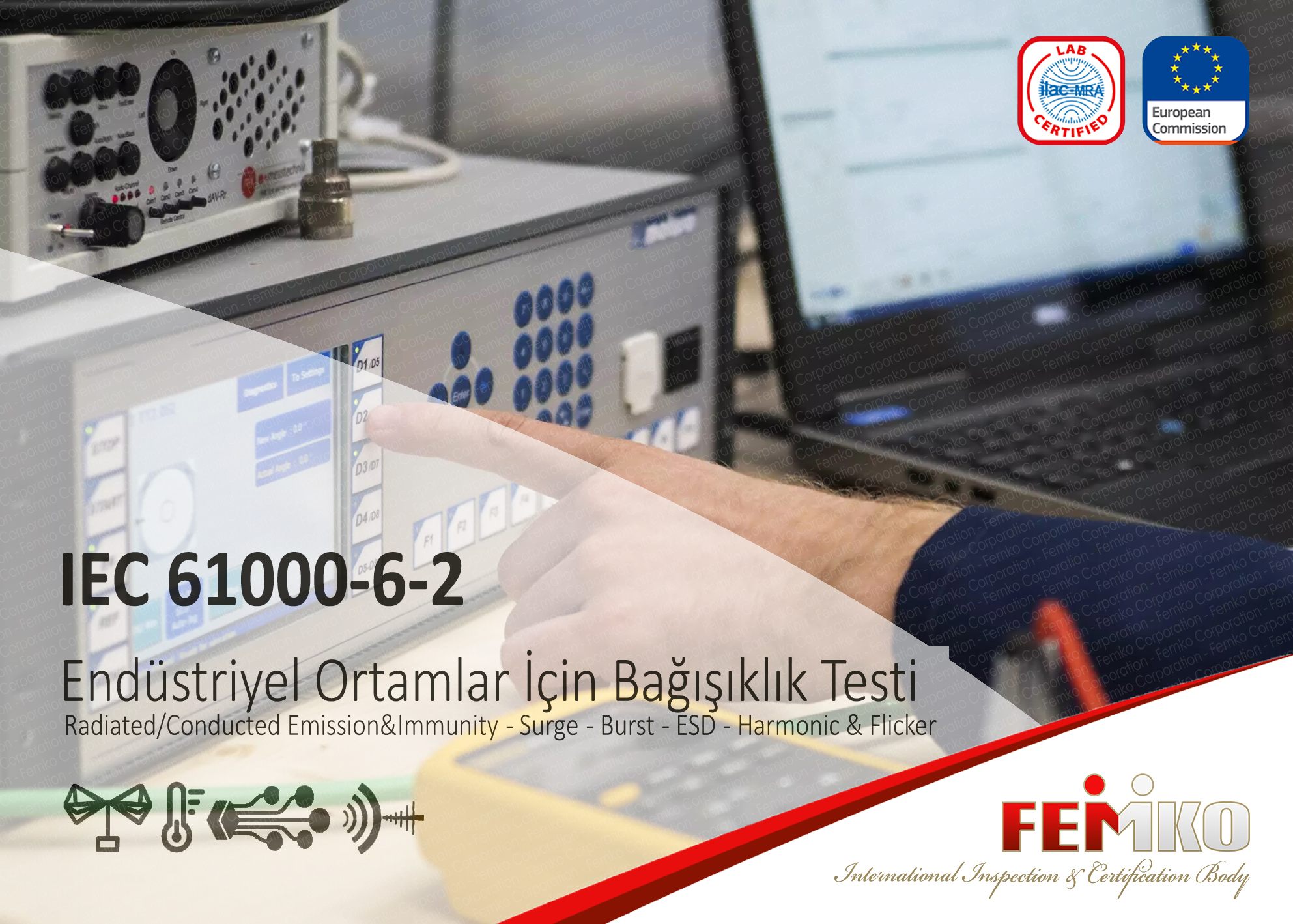 EN IEC 61000-6-2 Endüstriyel Sanayi Ortamları İçin Bağışıklık Testi – EMC Testi